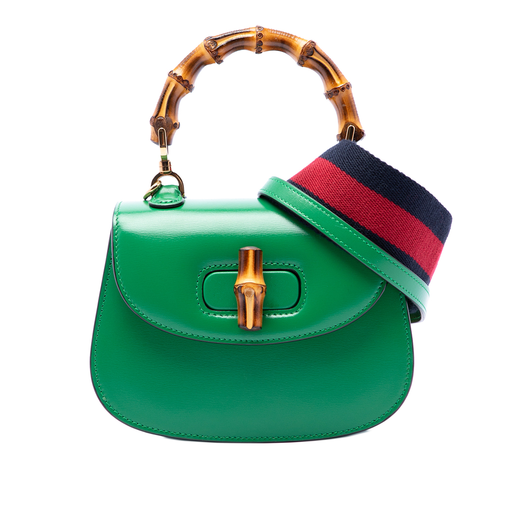 Pre-Loved Gucci Mini Calfskin 1947 Bamboo Top Handle Bag - Picture 2 of 8